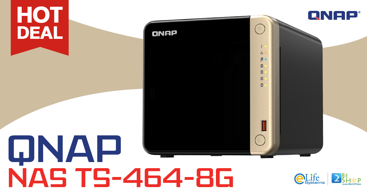 ช้อป [TS-464-8G] QNAP NAS TS-464-8G ราคาถูก ซื้อออนไลน์ที่